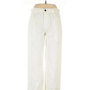 Free People x Sandrine Rose White Denim Baggy Straight Leg Pant